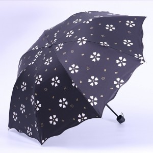 2019ファンシーギフトアイテム濡れ雨マジックプリントカラー変更3つ折り傘